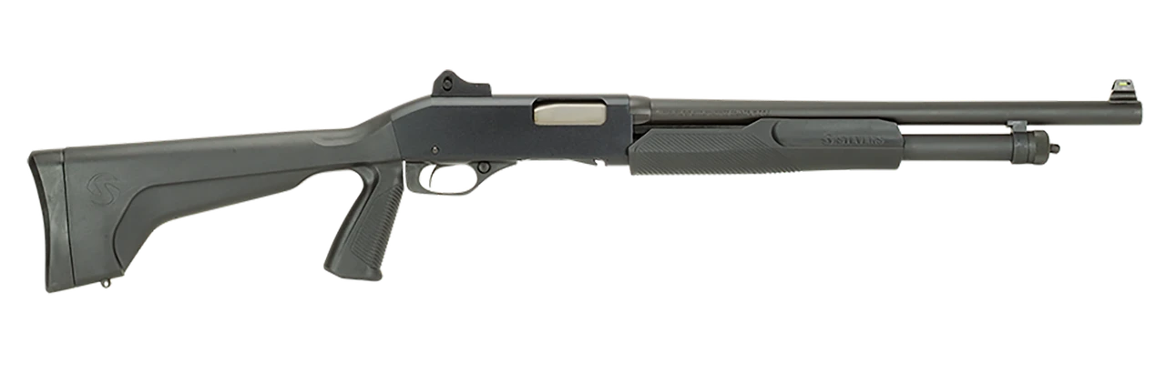 Stevens 19495 320 Security Full Size 12 Gauge Pump 3" 5+1 18.50" Matte Black Carbon Steel Barrel, Matte Black Aluminum Receiver, Fixed w/Pistol Grip Matte Black Synthetic Stock, Ambidextrous