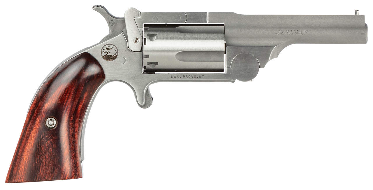 North American Arms 22MR250 Ranger II  22 WMR 5 Shot 2.50" Stainless Steel Barrel, Stainless Steel Frame, Stainless Cylinder, Wood Boot Grip, Exposed Hammer