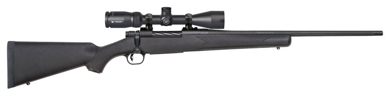 Mossberg Patriot Bolt Action Rifle 270 Winchester 22" Fluted Blued Barrel Blued Frame Black Straight Grip Stock with Vortex Crossfire II Scope
