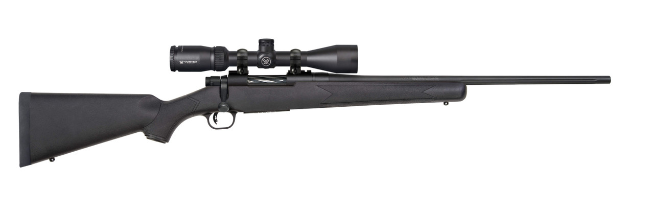 Mossberg 28001 Patriot  6.5 Creedmoor Caliber with 5+1 Capacity, 22″ Fluted Barrel, Matte Blued Metal Finish & Black Synthetic Stock Right Hand (Full Size) Includes Vortex Crossfire II 3-9x40mm Scope