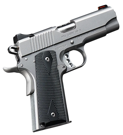 Kimber 3200044CA Carry HD II Pro *CA Compliant 38 Super 9+1 4 Stainless Steel Barrel, Satin Silver Serrated Stainless Steel Slide, Satin Silver, Black Synthetic Double Diamond Checkering Grip, Pistol