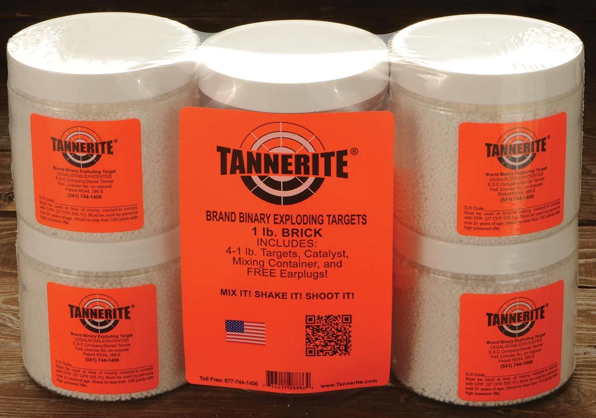 Tannerite 1BR 1 Pound Target Impact Enhancement Explosion White Vapor Centerfire, Rifle Firearm 1 lb 4 Targets