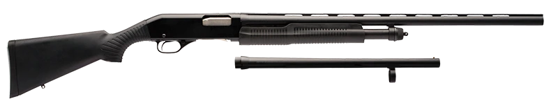 Stevens 19490 320 Field Combo 12 Gauge 3 in 5+1 18.50 in/28 in Matte Black Vent Rib Barrel, Black Aluminum Receiver, Black Synthetic Fixed Stock, Shotgun