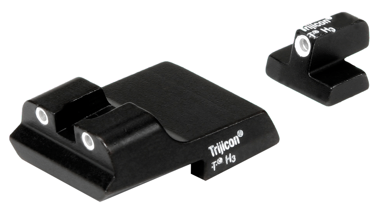 Trijicon 600437 Bright & Tough Night Sights- Smith & Wesson 1911 Black | Green Tritium White Outline Front Sight Green Tritium White Outline Rear Sight
