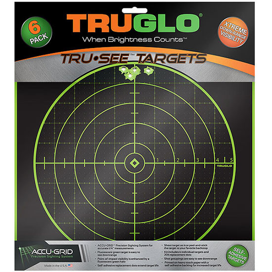 TruGlo TG10A6 Tru-See Splatter Target Black/Green Self-Adhesive Heavy Paper Universal Fluorescent Green 6 Pack Includes Pasters