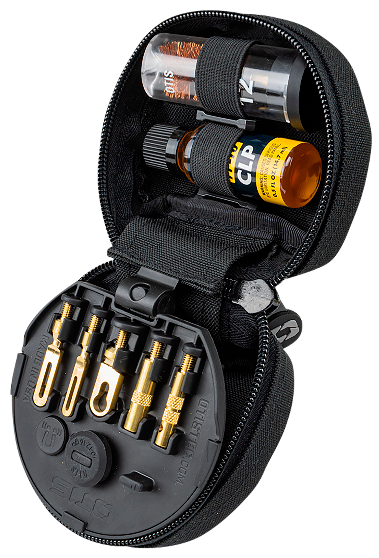 Otis FG753G 3-Gun Competition Cleaning Kit Multi-Caliber 12 Gauge Firearm Type Universal Bronze Bristle