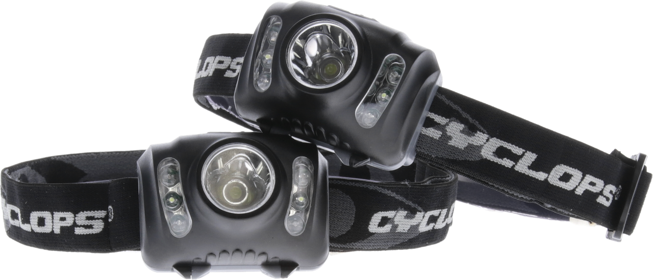 Cyclops CYCHL2102PK Headlamp 210 Lumens White Red/Green/White LED Bulb Black 2 Pack