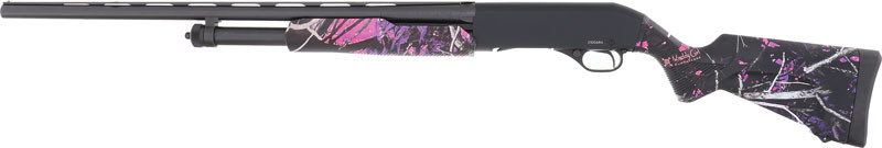 Stevens 22560 320 Field Compact 20 Gauge Pump 3″ 5+1 26″ Matte Black Vent Rib Barrel, Matte Black Aluminum Drilled & Tapped Receiver, Fixed Muddy Girl Synthetic Stock, Ambidextrous