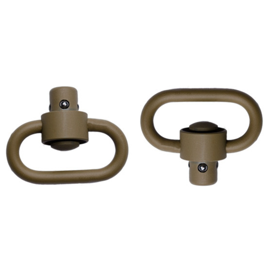 GrovTec Heavy Duty Push Button QD Sling Swivel 1.25" Steel 2PK CERAKOTE Flat Dark Earth