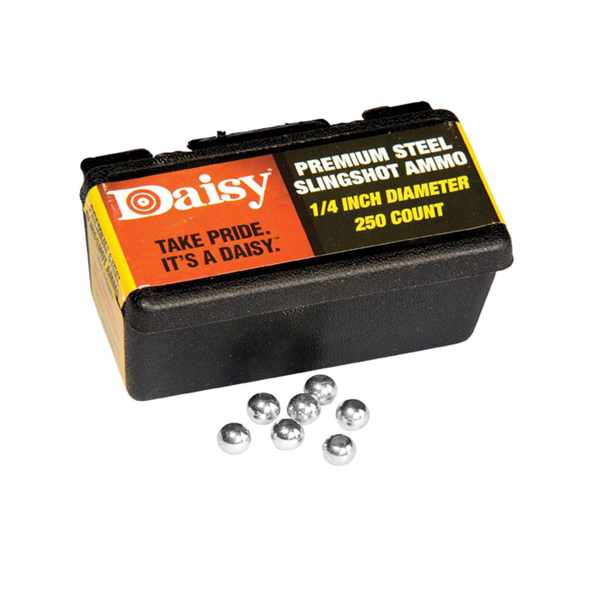 Daisy Powerline Steel Slingshot Ammo 988114-446, 1/4 in Steel Shot, 250 Per Box 988114-446