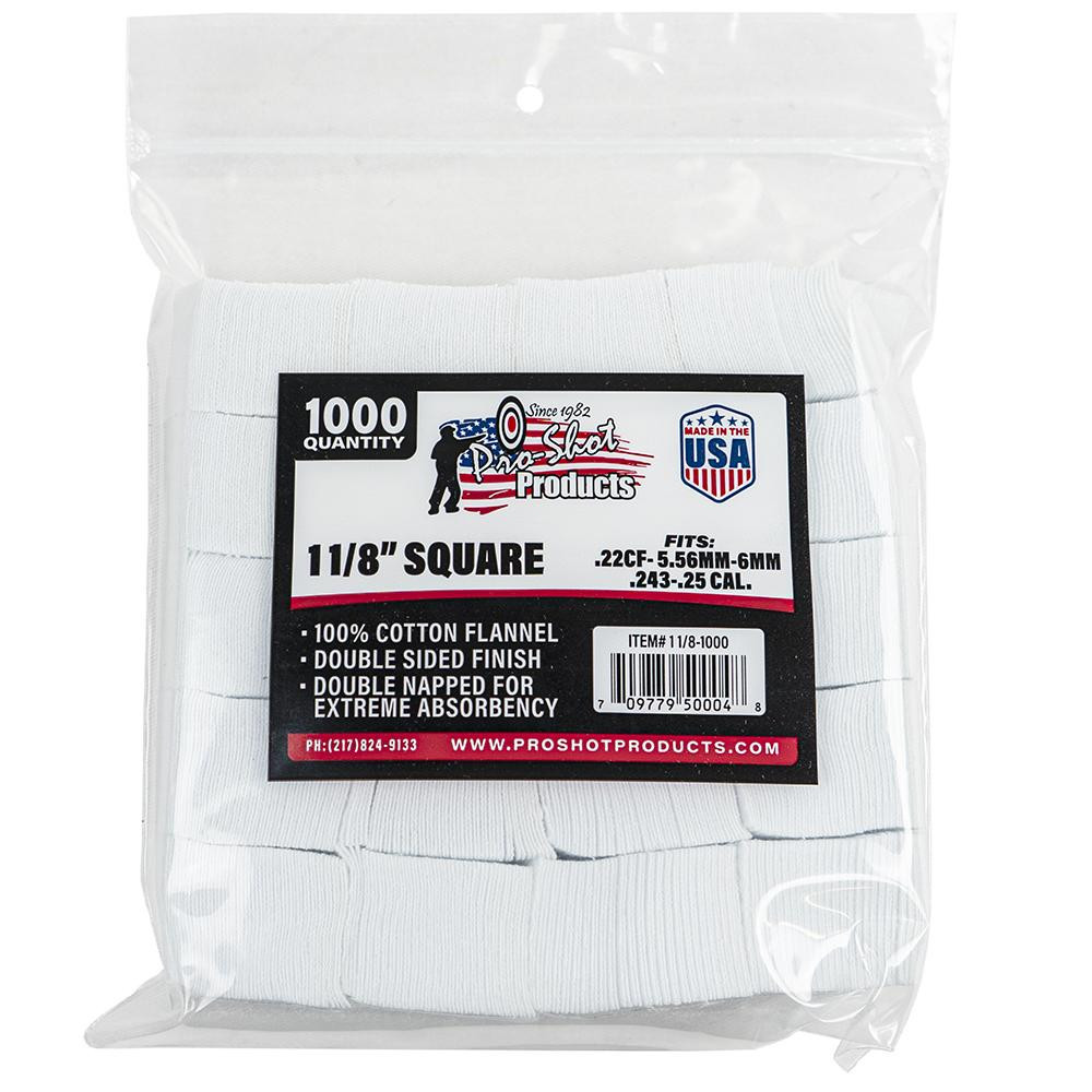 Pro-Shot Gun Cleaning Patches 22 to 270 Caliber Square Cotton 1000PK