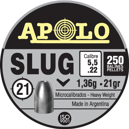 Apolo Slug Hollow Point Air Gun Pellets 22 Caliber 21 Grain 5.5mm 250PK