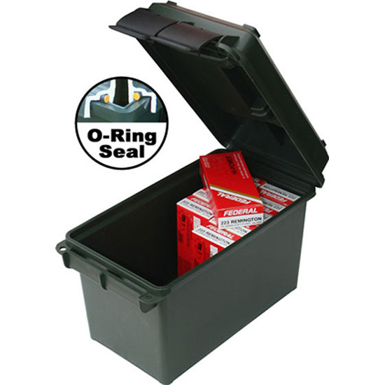 MTM Case-Gard AC50C11 Ammo Can 50 Cal, Rifle Forest Green Polypropylene