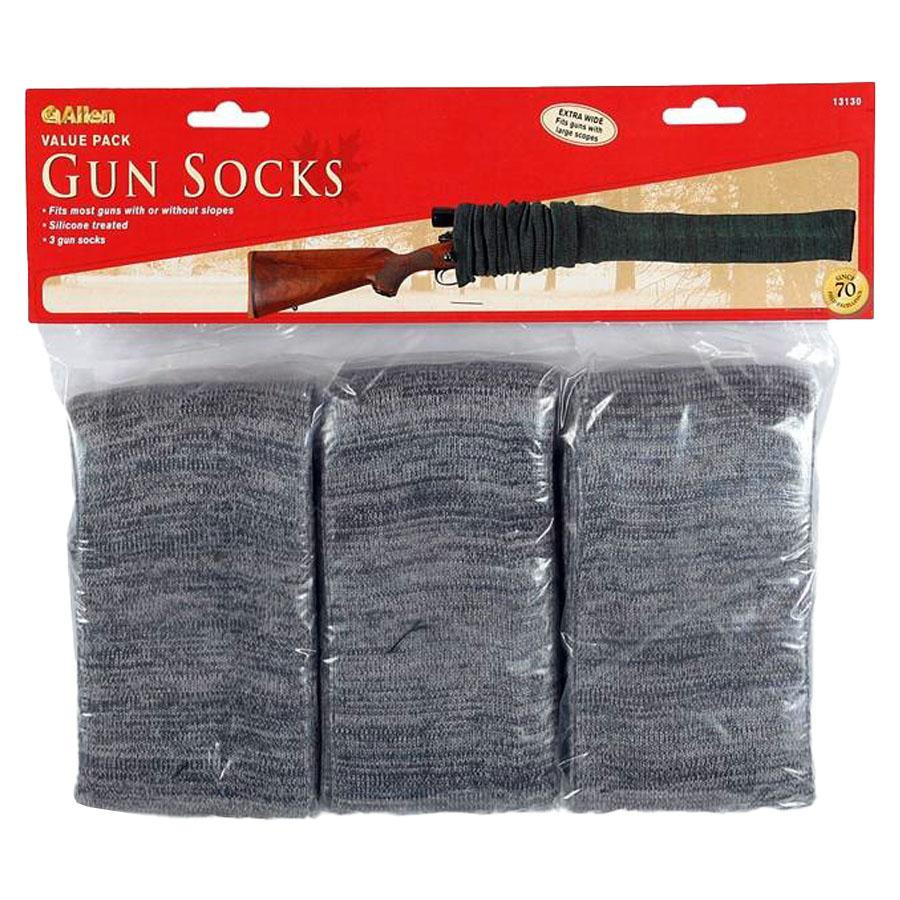 Allen 13130  Gun Sock 52″ Heather Gray Knit 3Pack *With or W/O Scope