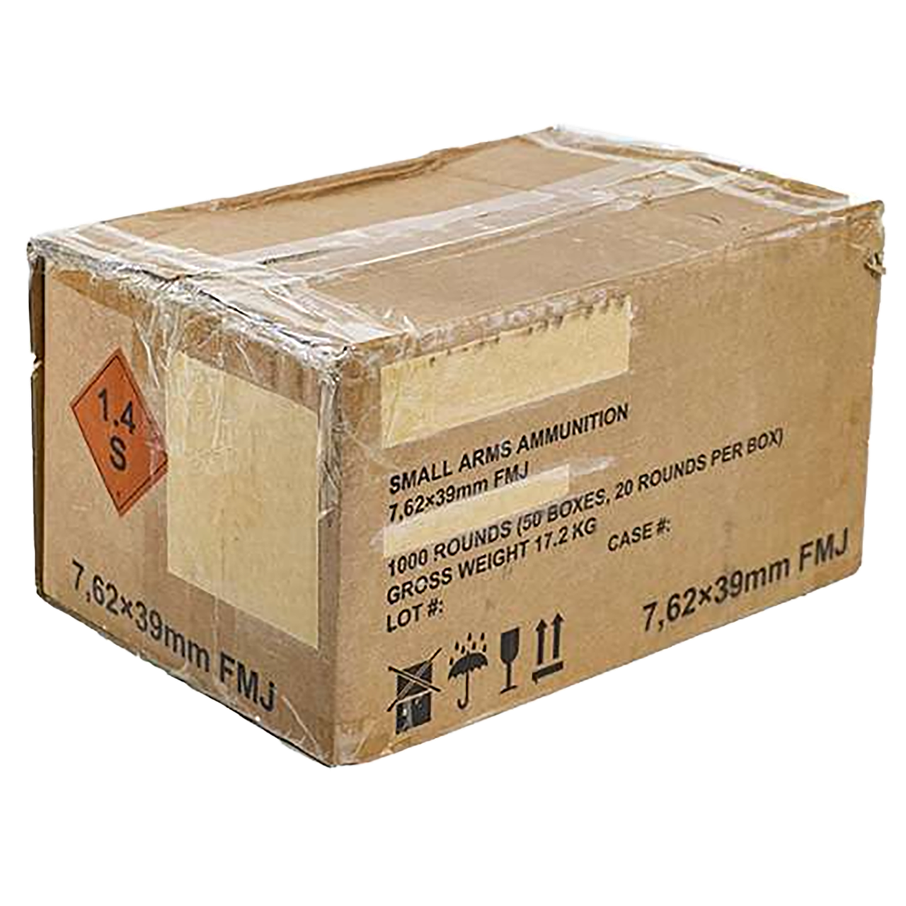 Century Arms AM3387   7.62x39mm 123 gr Full Metal Jacket 1000rd Case Only Ammo for MA, CT, NJ, IL, NY & CA Buyers