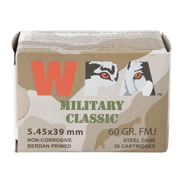 Wolf Military Classic AK-74 5.45x39mm Ammunition 30 Rounds FMJ 60 Grains MC545BFMJ