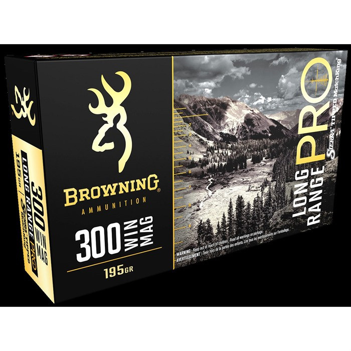 Browning B192503001 Long Range Pro 300Win Mag 195gr Sierra MatchKing BTPT 20 Per Box/10 Case Centerfire, Rifle Ammunition