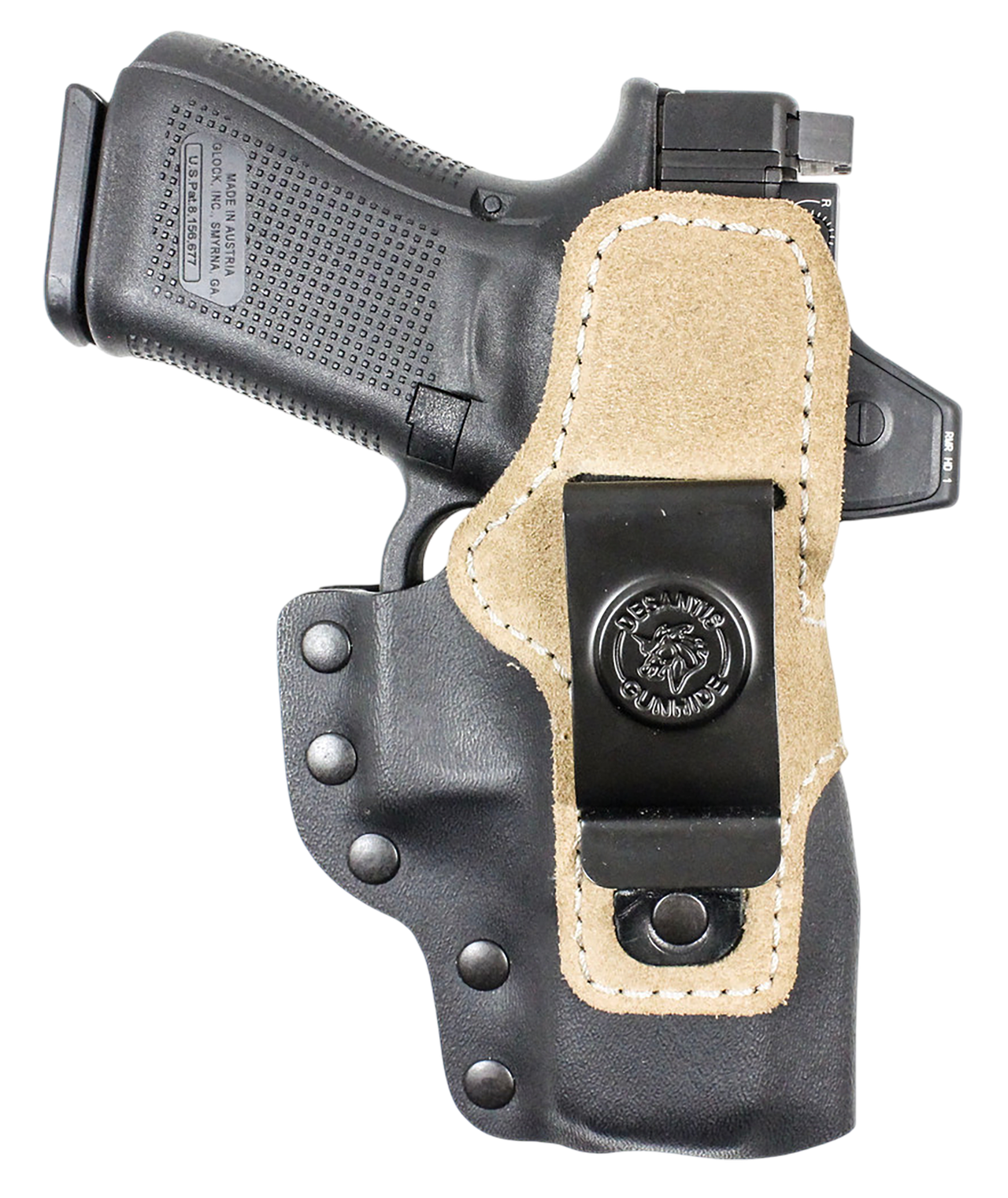 DeSantis Gunhide 230KJ1LZ0 Hyeye IWB Black Kydex Compatible w/ Glock 19/23/32/45/19x/19 Gen 5 Ambidextrous