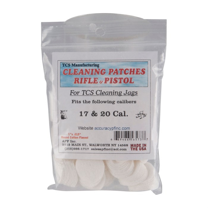 TCS .17 Cal/.20 Cal 1" x 0.01" Round Cleaning Patch, Bag of 200