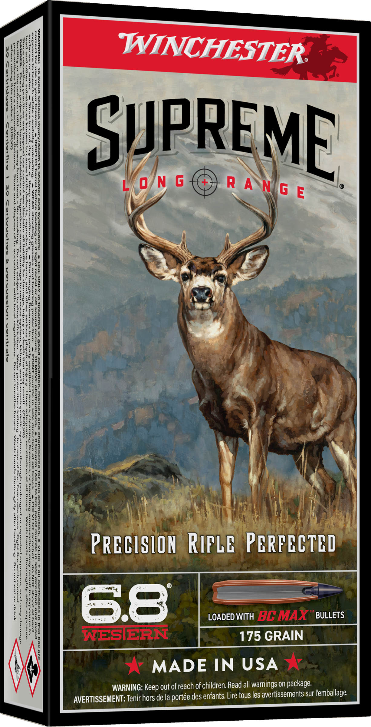 Winchester 6.8 West Ammo 175gr BC Max Ammunition - 20 Rounds