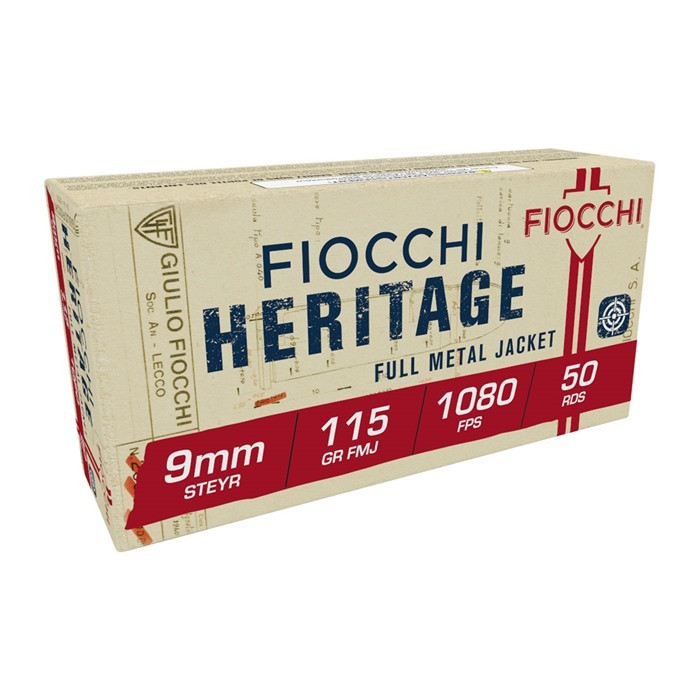 Fiocchi 9mm Steyr Ammo 115gr FMJ Ammunition - 50 Rounds