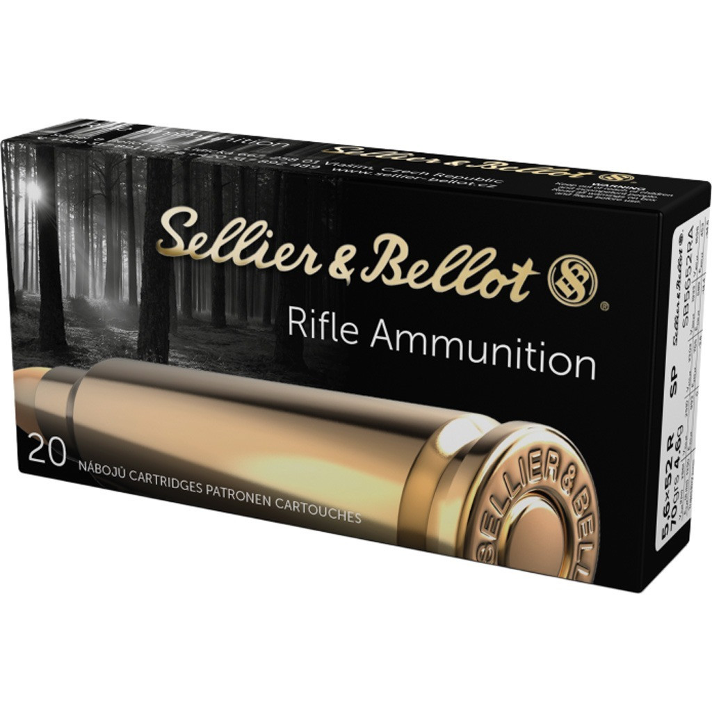 Sellier & Bellot 5.6mmx52R Ammo 70gr SP Ammunition - 20 Rounds