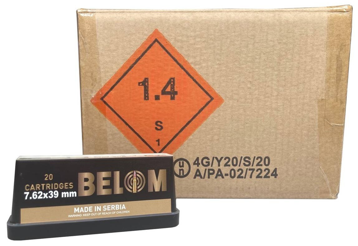 Rio Ammunition 7.62x39 Ammo 123gr FMJ Ammunition - 480 Rounds