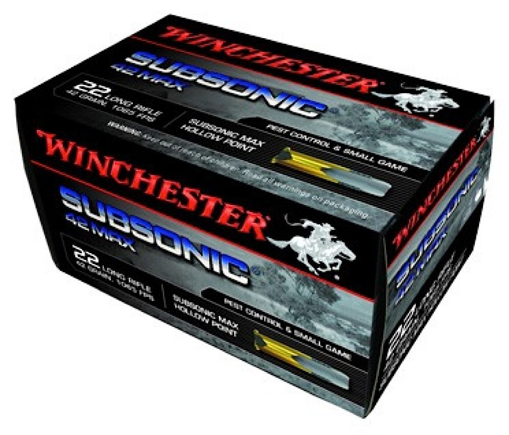 WIN 42 Max Subsonic .22 Long Rifle 42 Grain Hollow Point Winchester 42 Max Subsonic