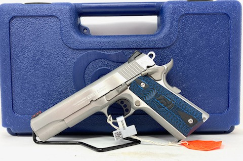 □ライド・オン・キャメル□１９１１年・英国輸出◇紋章入り◇１３◇コバルトブルー◇ Colt Mfg 1911 Gold Cup Lite 45ACP 5″, 8+1, Stainless/Steel Blue