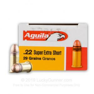 Aguila 1B222110 Standard  22 Short 29 GR Copper-Plated Solid Point 500 rounds