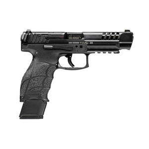   HK 81000594 VP9L Optic Ready 9mm Luger Caliber with 5" Barrel, 10+1 Capacity, Overall Black Finish, Picatinny Rail Frame, Serrated/Optic Cut Long Steel Ported Slide, Finger Grooved Interchangeable Backstrap Grip & Night Sights Includes 3 Mags