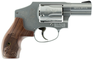 Smith & Wesson 150784 Model 640 *CA Compliant 357 Mag  2.13 Stainless Engraved Barrel  5rd Stainless Engraved Cylinder Matte Silver Stainless Steel Engraved J Frame  Wood Engraved Grip 5576