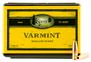 Speer Bullets 1205 Varmint  6mm .243 75 GR Jacketed Hollow Point (JHP) 100 Box
