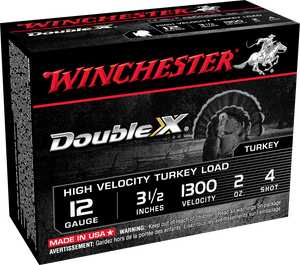 Winchester Ammo STH12354 Double X High Velocity 12 Gauge 3.5 2 oz 4 Shot 10 Bx/ 10 Cs