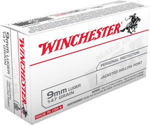 Winchester Ammo USA9JHP USA  9mm Luger 115 GR Jacketed Hollow Point (JHP) 50 rounds