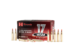 Hornady 83180 Varmint Express  17 WSM 20 GR V-Max 50 rounds per box