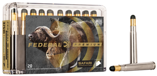 Federal P375WH Premium Safari Cape-Shok 375 H&H Mag 300 GR Woodleigh Hydro Solid (WHCS) 20 Bx/ 10 Cs