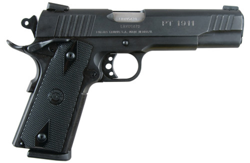 TAU Model 1911FS .45 ACP 5 Inch Barrel Blue Finish Novak Sights Checkered Black Grip 8 Round