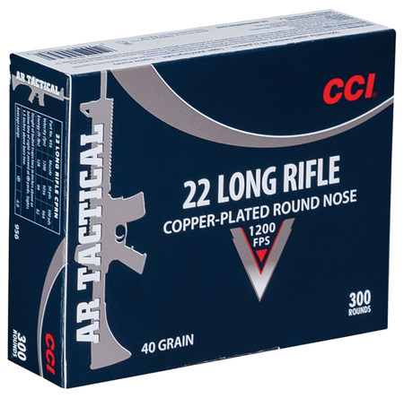 CCI AR Tactical .22 Long Rifle 40 Grain Copper Plated Round Nose AR Tactical Rimfire