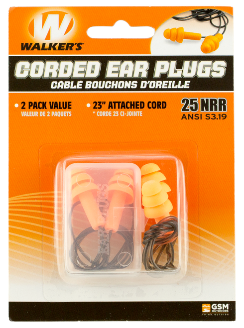 Walkers Game Ear In The Ear GWPEPCORD2PK Shooting Hearing Protection Earplugs 888151008966