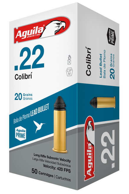 Aguila 1B220337 22 LR Rimfire Ammo 20gr 50 Rounds 640420001265