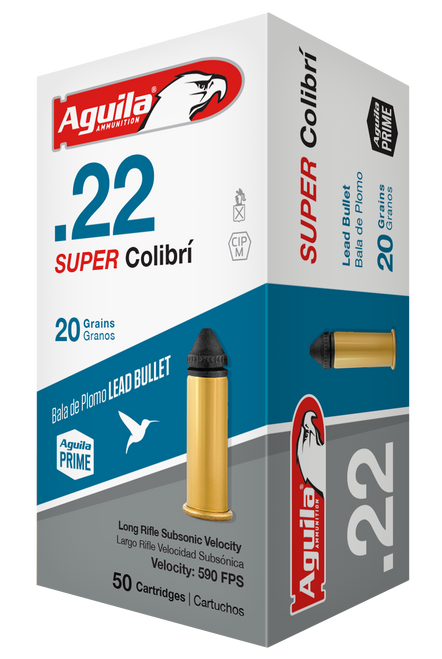 Aguila 1B220339 22 LR Rimfire Ammo 20gr 50 Rounds 640420001289