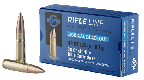 PPU PP300BH 300 Blackout Rifle Ammo 125gr 20 Rounds 8605003812432