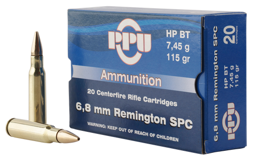 PPU PP68F 6.8mm Rem SPC Rifle Ammo 115gr 20 Rounds 8605003812647