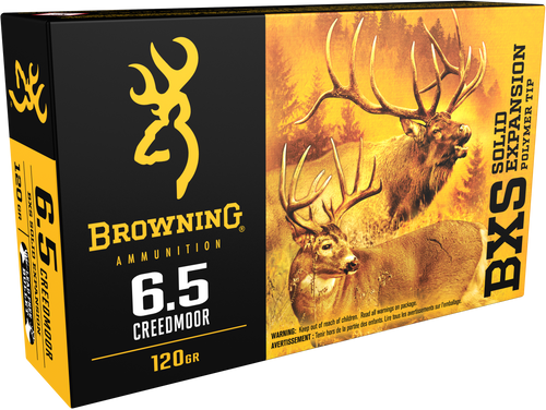 Browning 6.5 Creedmoor Ammunition B192400651 120 gr Lead Free Solid Expansion Polymer Tip 20 Rounds