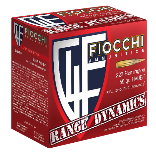 Fiocchi 223ARD10 Range Dynamics  223 Rem 55 gr Full Metal Jacket Boat Tail 100 Per Box/ 10 Case