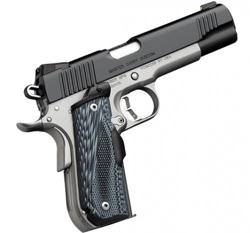 Kimber Master Carry Custom Matte Black / Satin Silver .45 ACP 5-inch 8Rd Night Sights Crimson Trace Lasergrip
