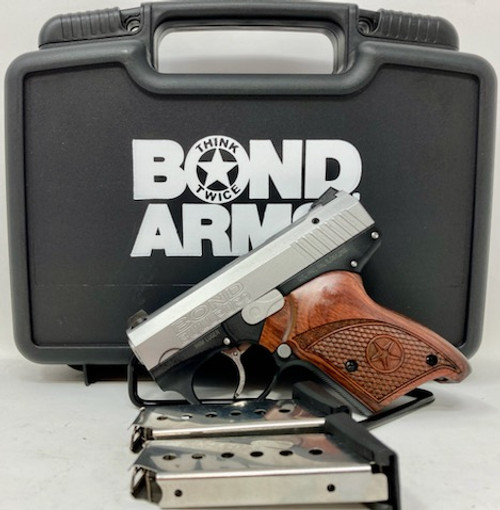 Bond Arms BABP BullPup9 9mm Luger 7+1 3.35" Barrel, Aluminum Frame, Serrated Stainless Steel Slide, 3 Dot Dovetail Drift Adjustable Sights, Engraved Rosewood Grip, No Safety