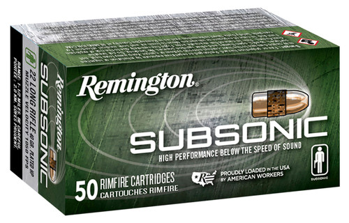   Remington Ammunition 21137 Subsonic Rimfire 22 LR 40 gr Hollow Point 100 rds