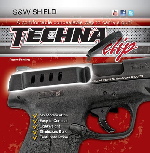 TECHNA CLIP HANDGUN RETENTION CLIP S&W SHIELD 9 & 40 RIGHT